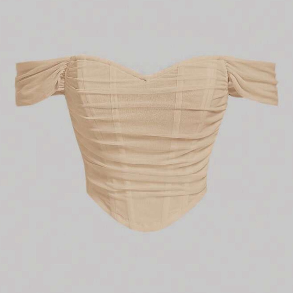 Off the shoulder mesh top